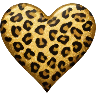 cheetah print glitter heart  emoji