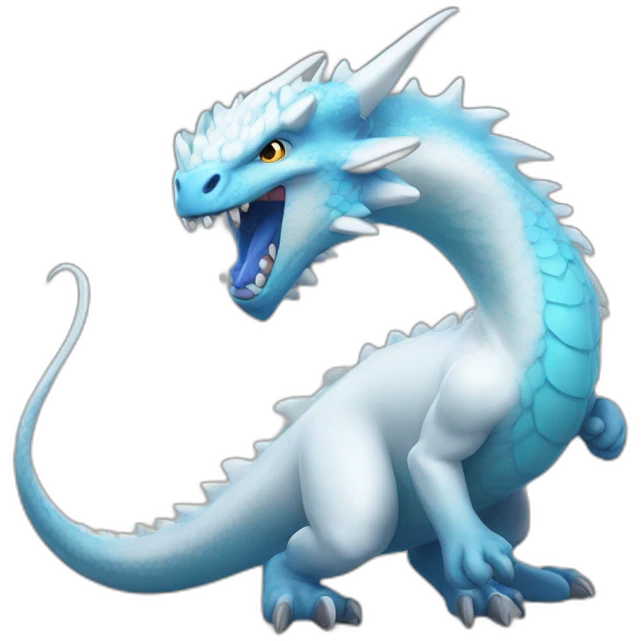 Drangon blanc et bleu emoji