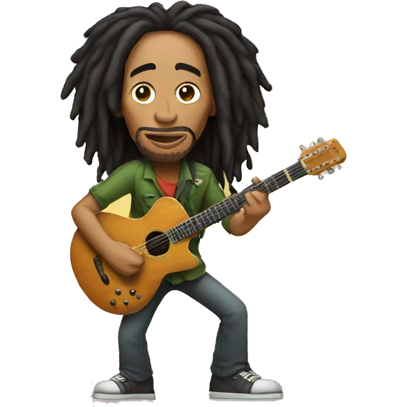 Bob marley with guitar emoji