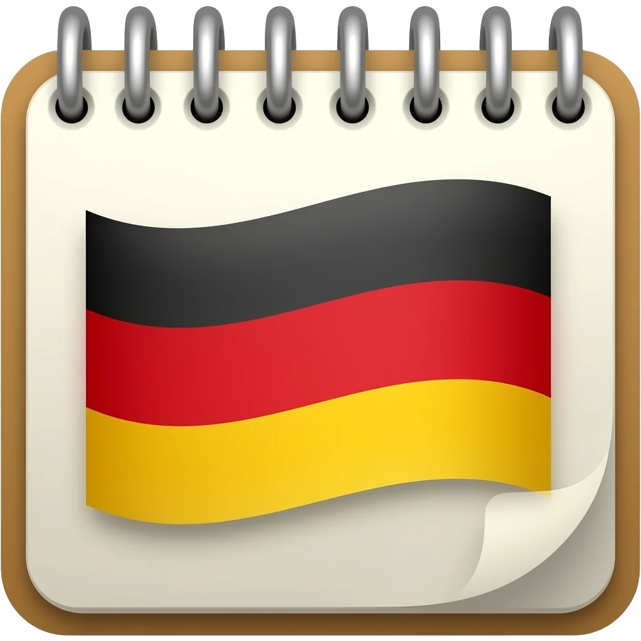 diary with Germany flag emoji