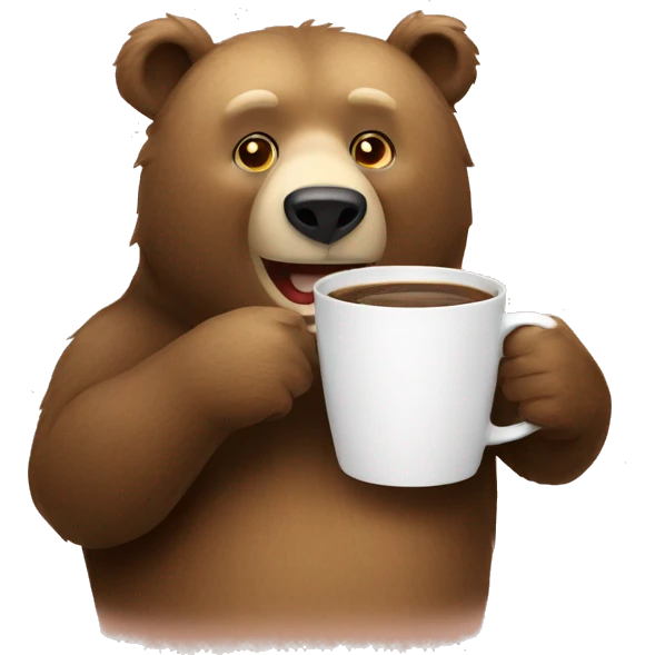 A bear with coffee cup emoji