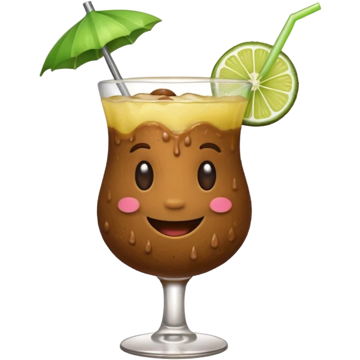A poop drinking a margarita emoji