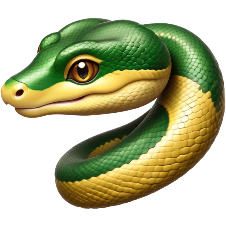 cinematic-cute-anaconda-portrait-emoji,-head-tilted-playfully-and-inquisitively,-with-a-sleek,-shimmering-body-adorned-with-detailed-scale-sriped patterns-and-round,-sparkling-eyes-full-of-wonder,-simplified-yet-irresistibly-adorable-features emoji