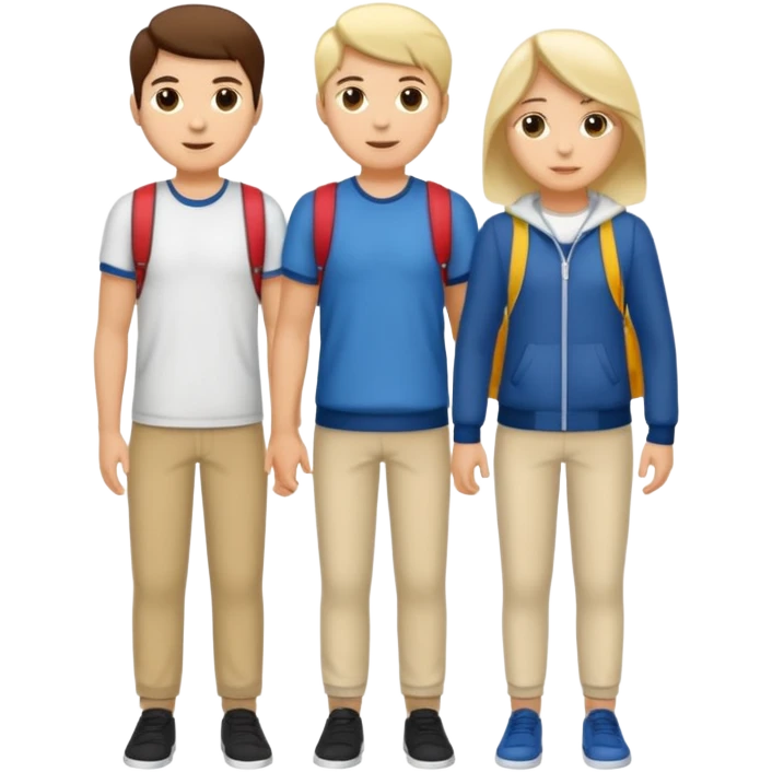 dos estudiantes universitarios cuerpo completo piel blanca  emoji