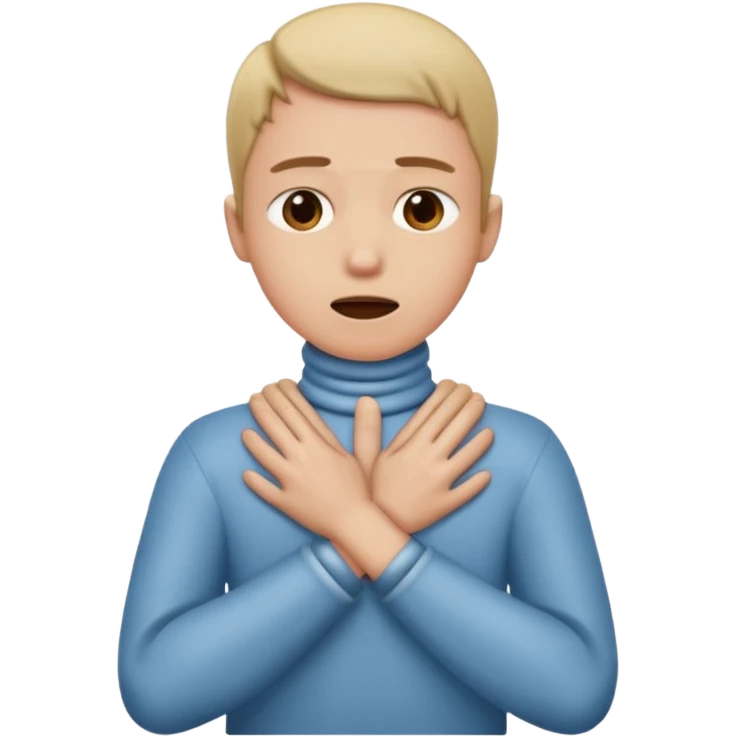 choking its neck with two hands crossed emoji