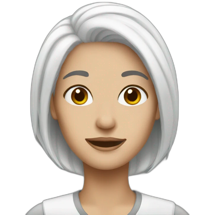 women white hair brown emoji