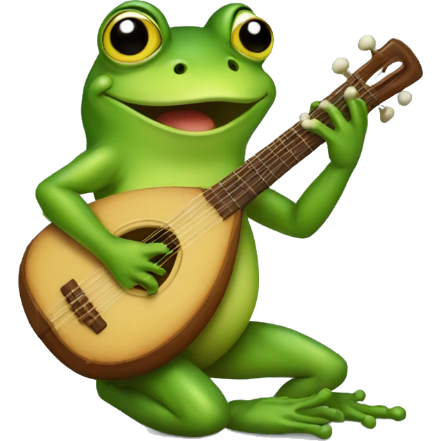Frog playing lute  emoji