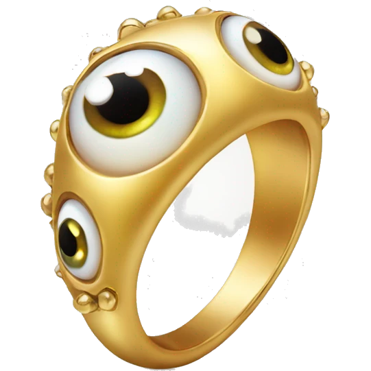 very thin gold ring studded with eyeballs emoji
