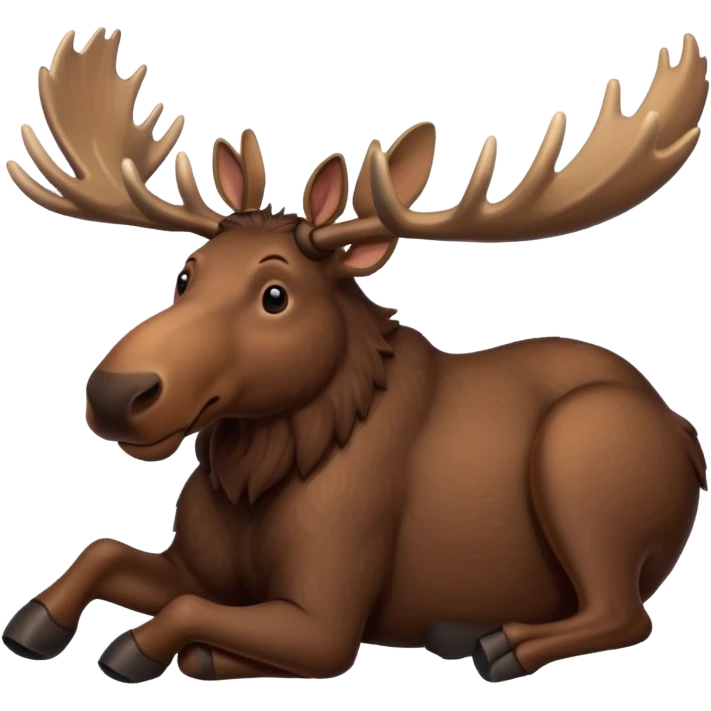 moose resting on the ground, relaxed emoji