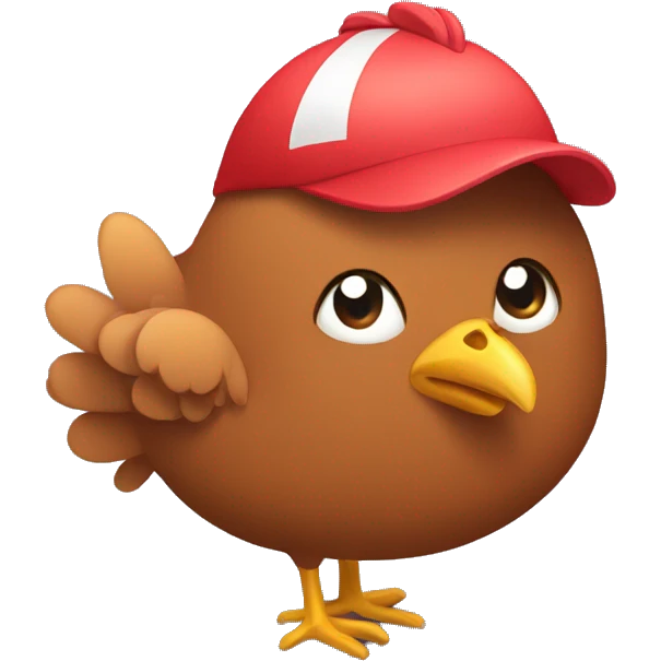 a brown chicken with a sweatband emoji