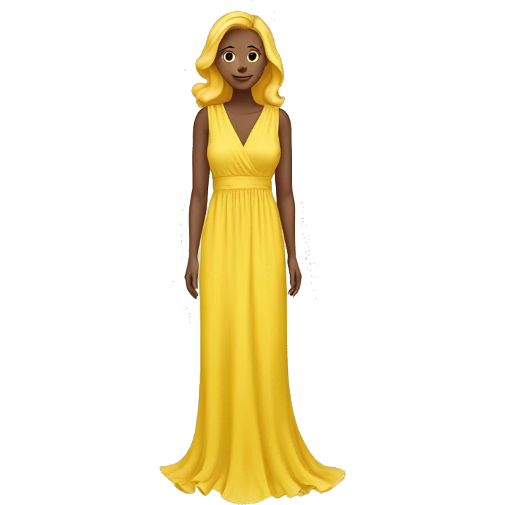 yellow chiffon maxi dress isolated   emoji