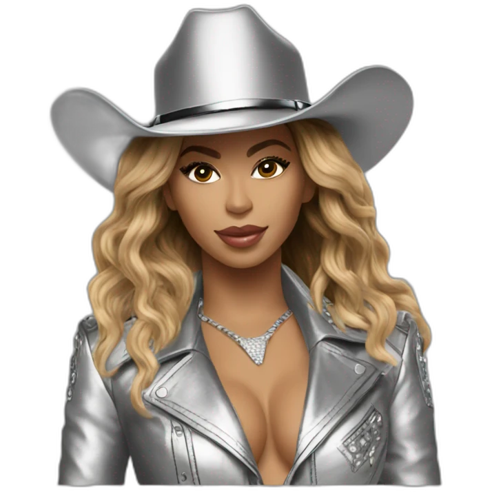 Beyoncé wear in silver cowboy emoji