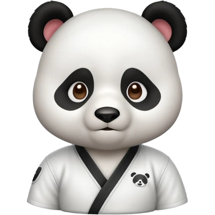 cute panda doing karate portrait, head and shoulders only, wearing white gi uniform, black belt visible, determined face, 3D cartoon, mobile game icon style, clean background, no text, no watermark
 emoji