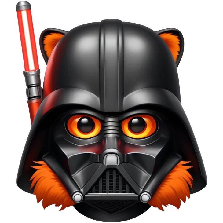 tiger face with Darth Vader helmet and red lightsaber for Twitch emote emoji