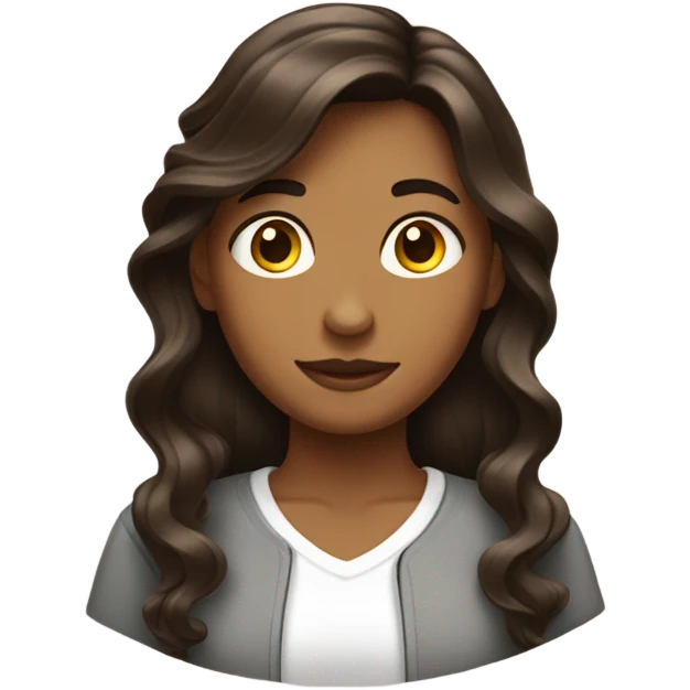 Una adolescente ondulada con cabello café  emoji