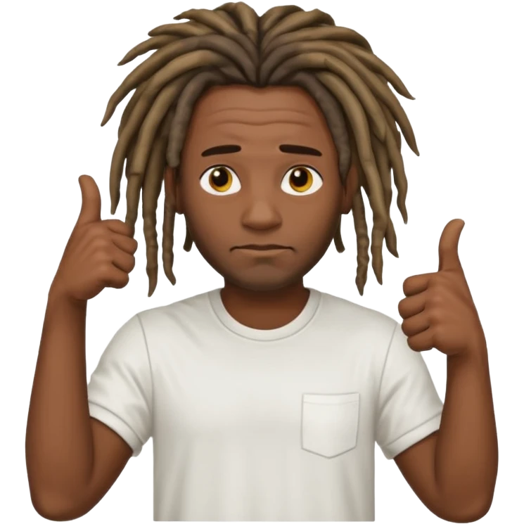 Thumbs down black skinned guys with dreads with his thumbs pointing down emoji