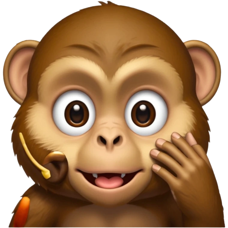 macaco com a mao na boca emoji
