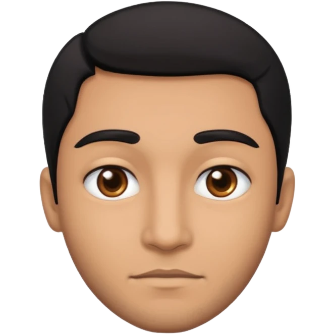 Brown man with black hair black eyes emoji