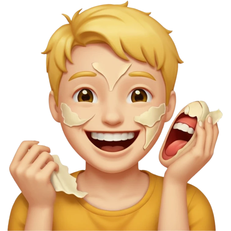 Pulling off my skin laughing emoji