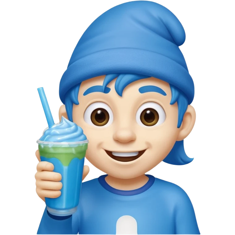 smurf drinking slurpee emoji