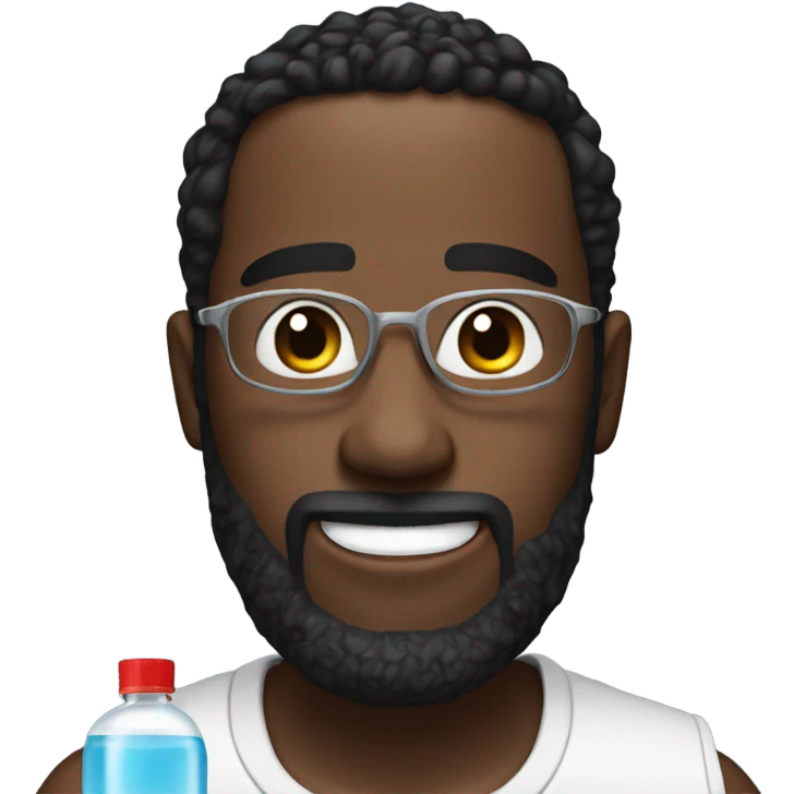 diddy holding a bottle of baby oil with a beard emoji