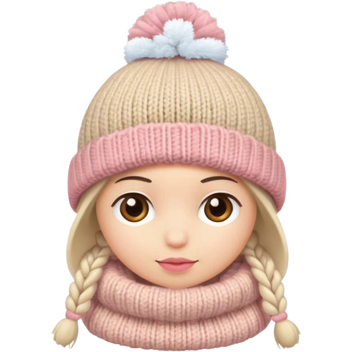 Light pink an beige winter hat emoji