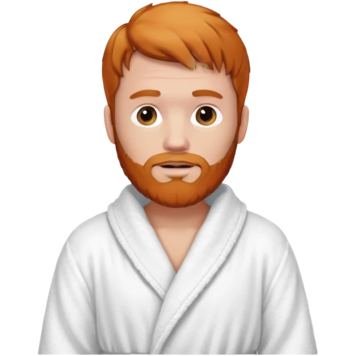 ginger hair bearded man with bath robe on his sholder emoji