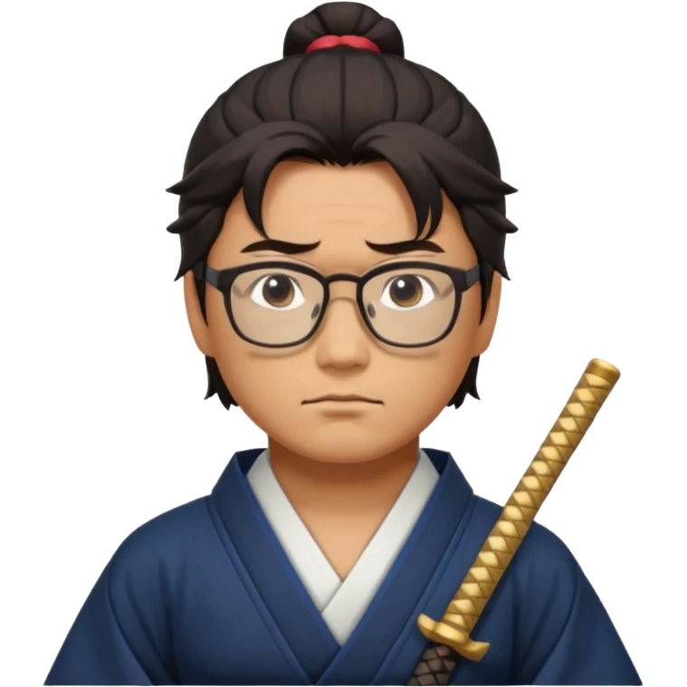 gözlüklü samuray emoji