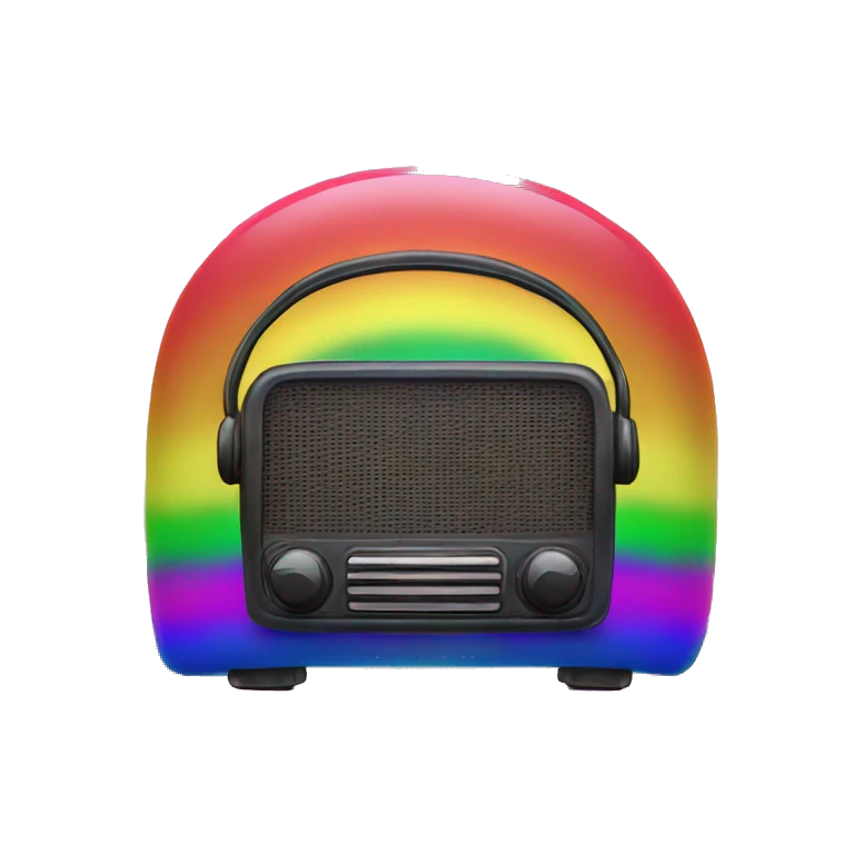 neon rainbow sparkle radio emoji