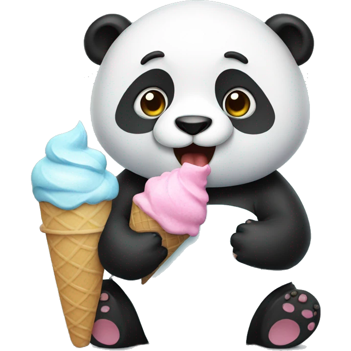 Panda eating ice cream emoji
