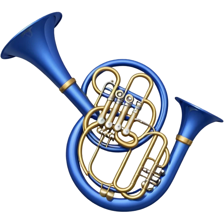 only blue french horn emoji