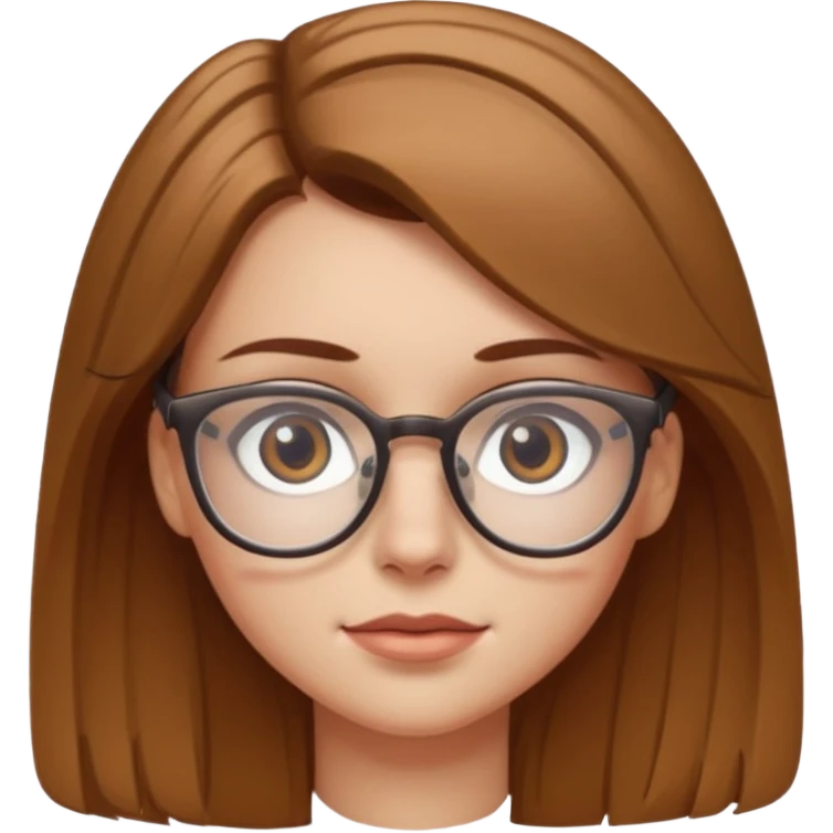 Make a white girl who has a little bit of a indent on her left eye do to a four wheeler rec light brown hair with glasses clear glasses and make a little dent in her left eyebrow emoji