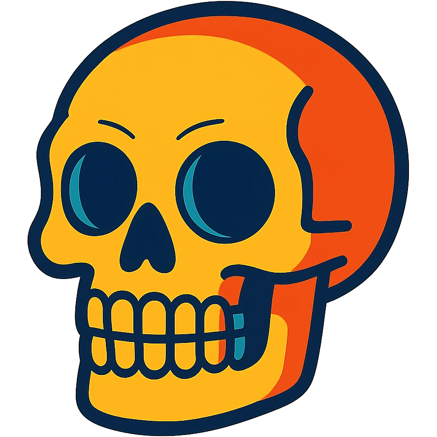 skull vibrant toon style emoji