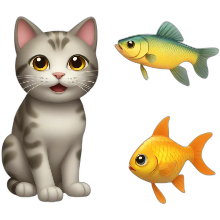 Cat and fish emoji
