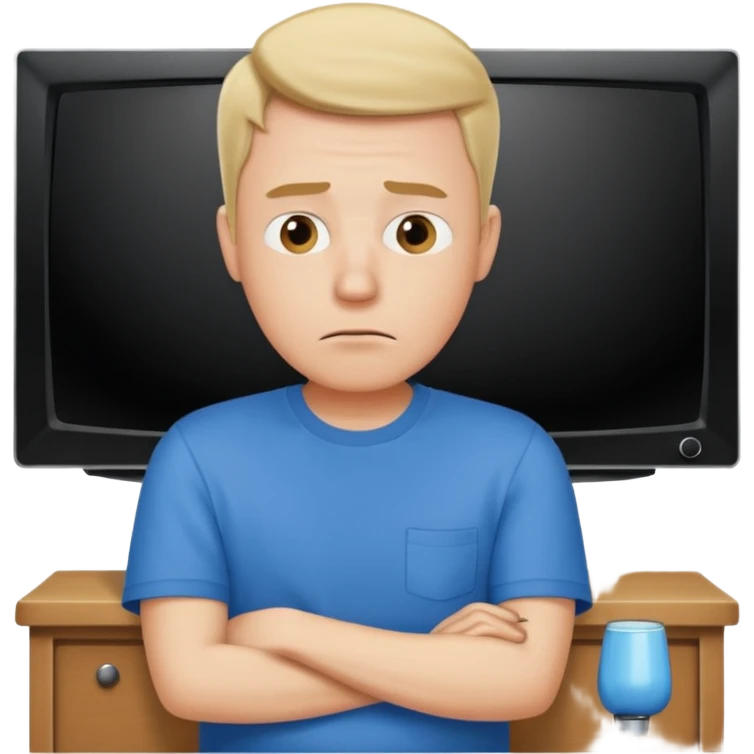 bored man watching television emoji