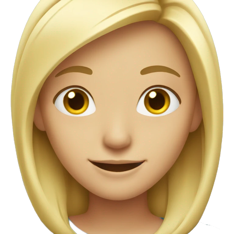 blonde girl with a smile emoji
