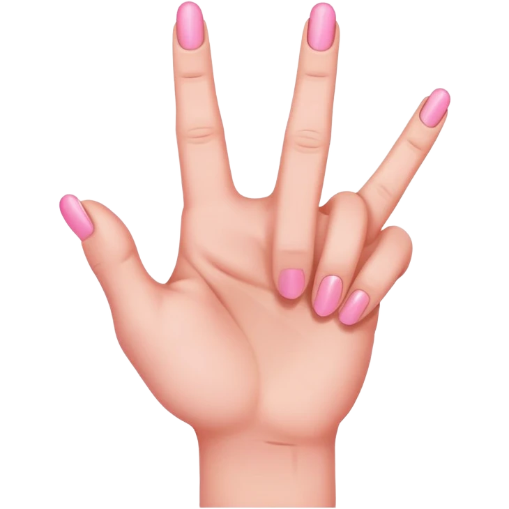 pink middle finger with only 5 fingers emoji