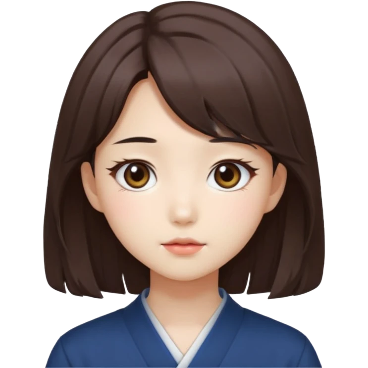 Korean girl with medium hair anime emoji