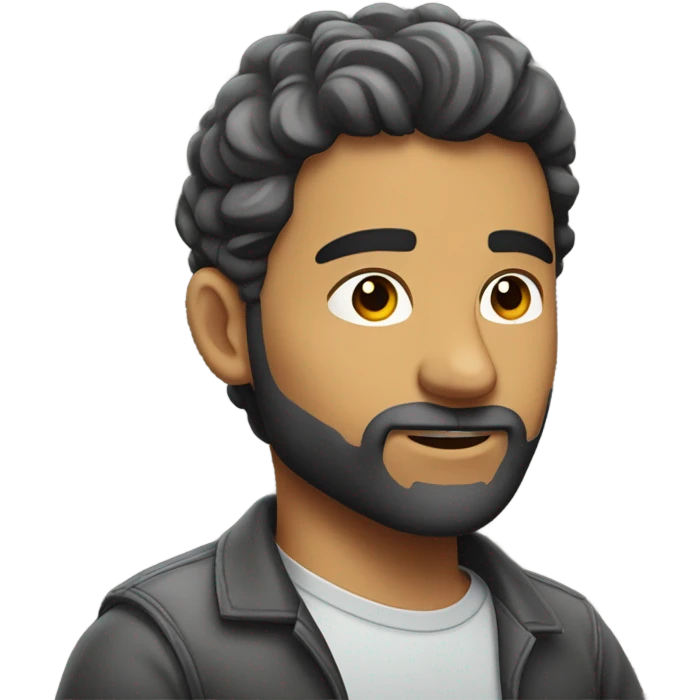 Chico con barba y pelo  emoji
