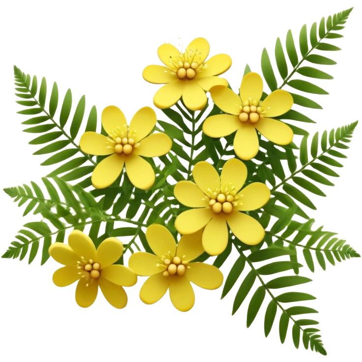 Cinematic Realistic Acacia Emoji, Bright and cheerful, with clusters of fluffy yellow flowers blooming along delicate branches. The wattle’s soft, fern-like leaves sway in the breeze, radiating a sense of warmth and joy. Soft glowing outline, capturing the essence of Australian sunshine, warmth, and beauty in a vibrant acacia tree! emoji