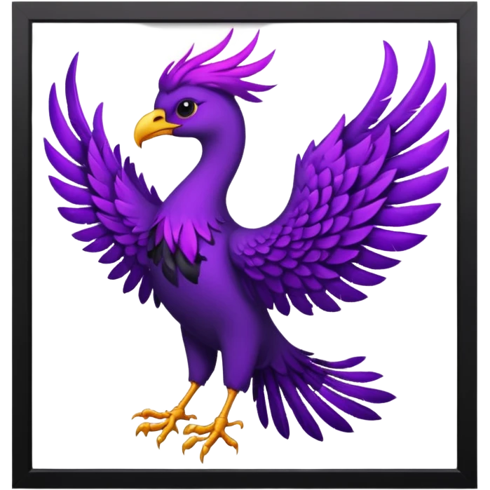 number 1 purple background with a pheonix and black writting emoji