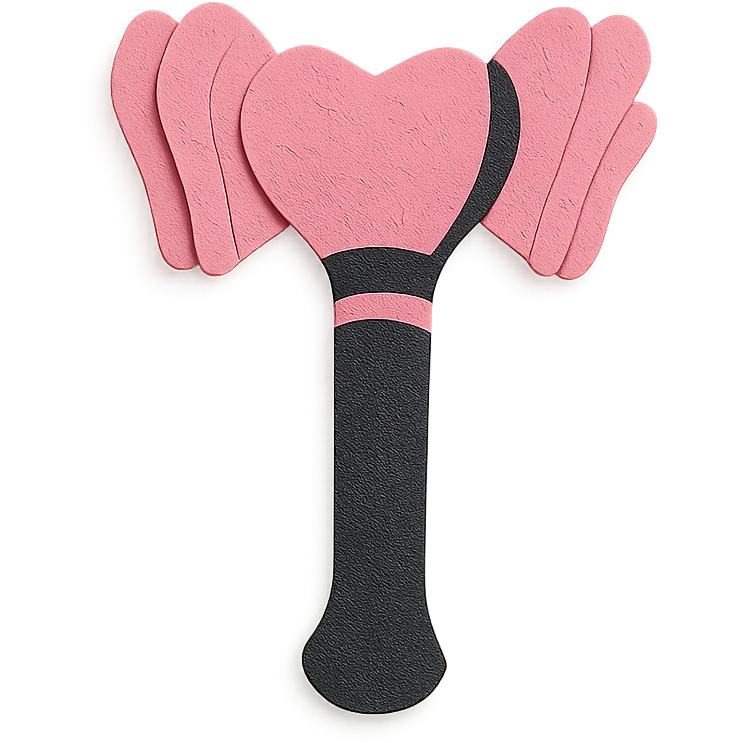 BLACKPINK-inspired object, black and pink colors, creative and textured appearance, Paper Craft style emoji