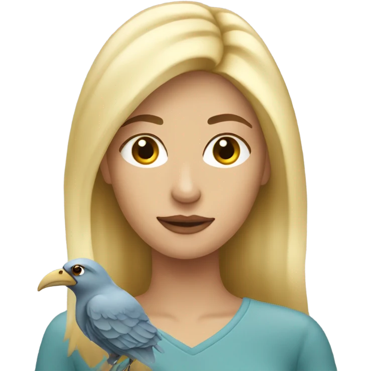 blonde haired woman with bird emoji