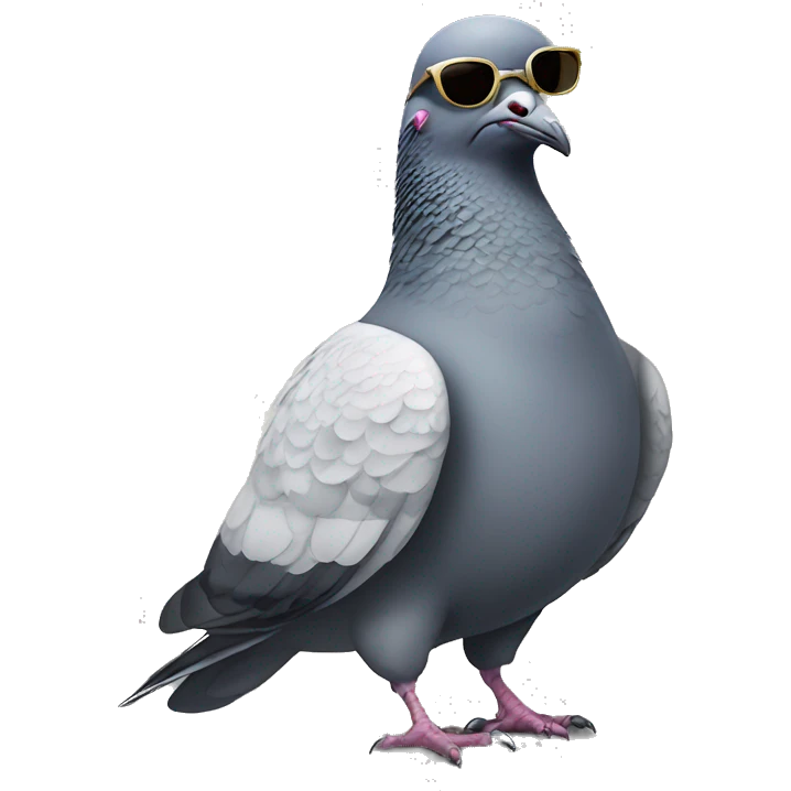 Cool pigeon with sunglasses emoji