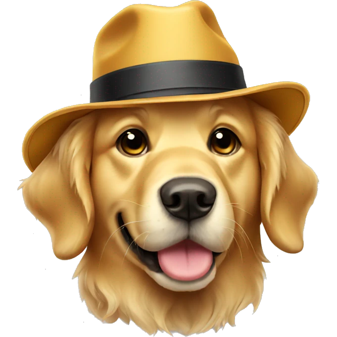 Golden retriever with hat emoji