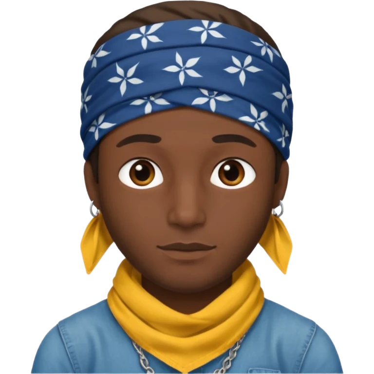 A man with a bandanna on his head like Tupac’s emoji