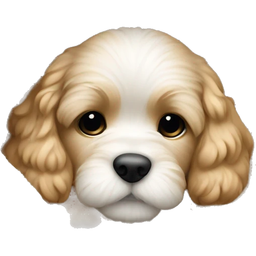 Cream cockapoo puppy cozy sleep in blanket emoji