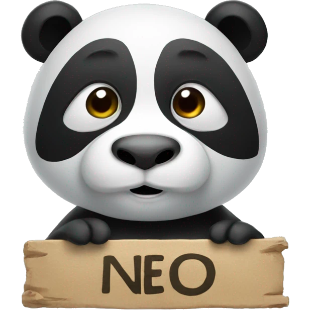 A panda with a sign writing no emoji