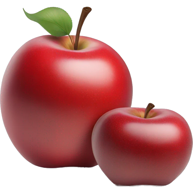 red apple on white table emoji