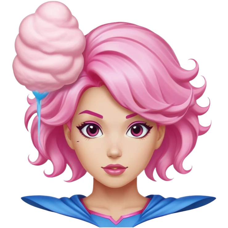 cotton candy woman super hero flying emoji